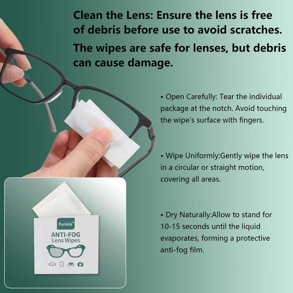 No residue, ammonia-free anti-fog wipe result