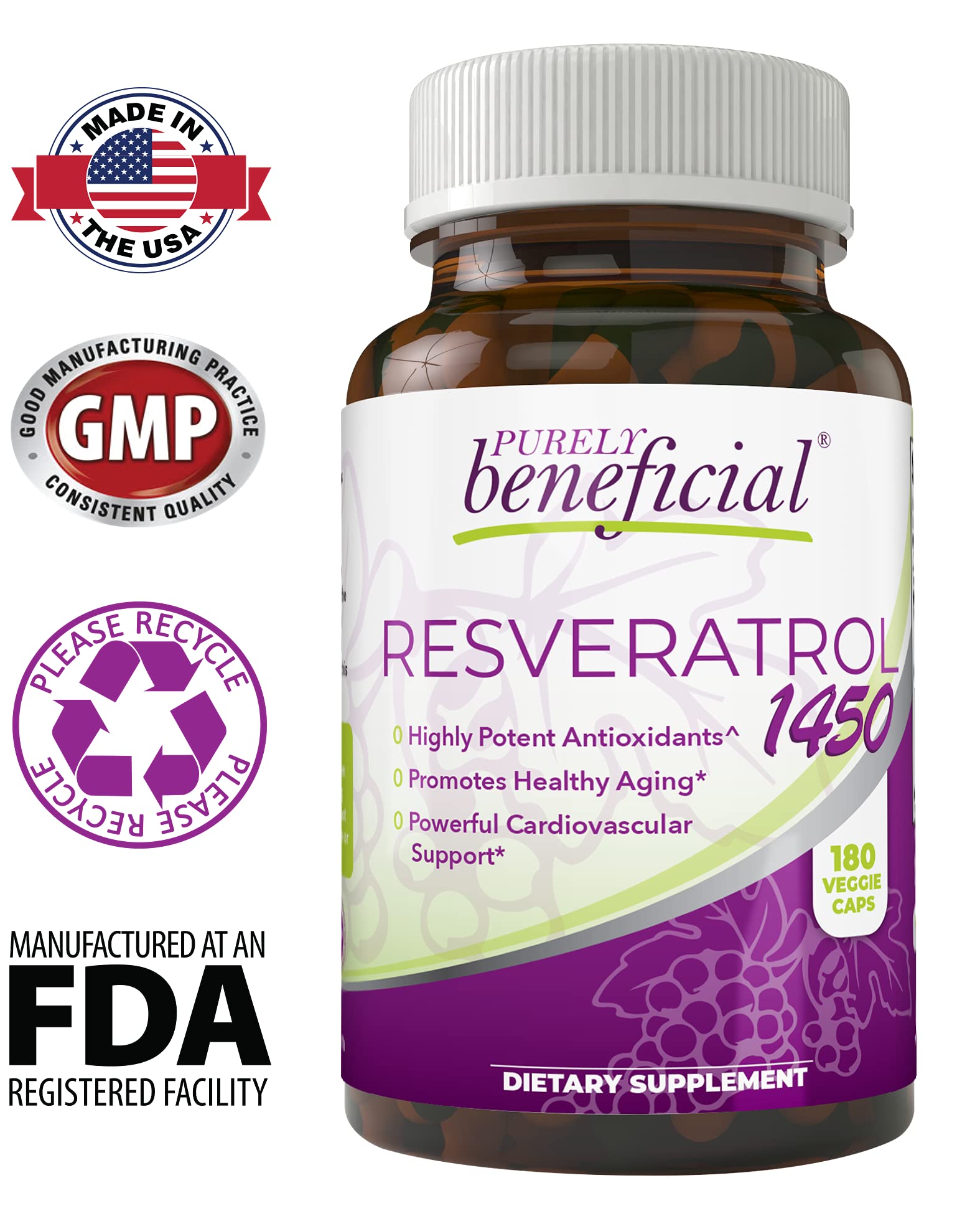 Supplement facts panel on bottle