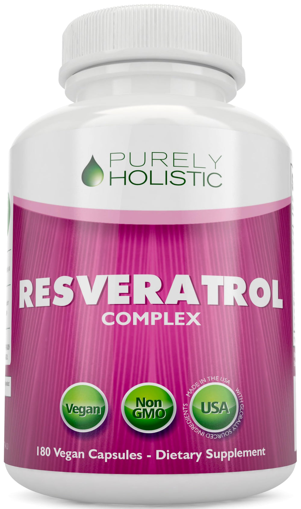 Purely Holistic Resveratrol 1450mg bottle label