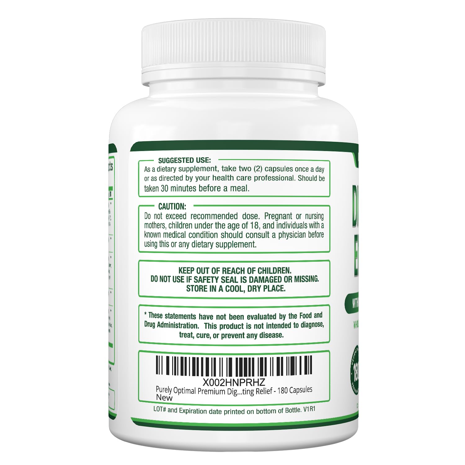180 capsule bottle for daily digestive support