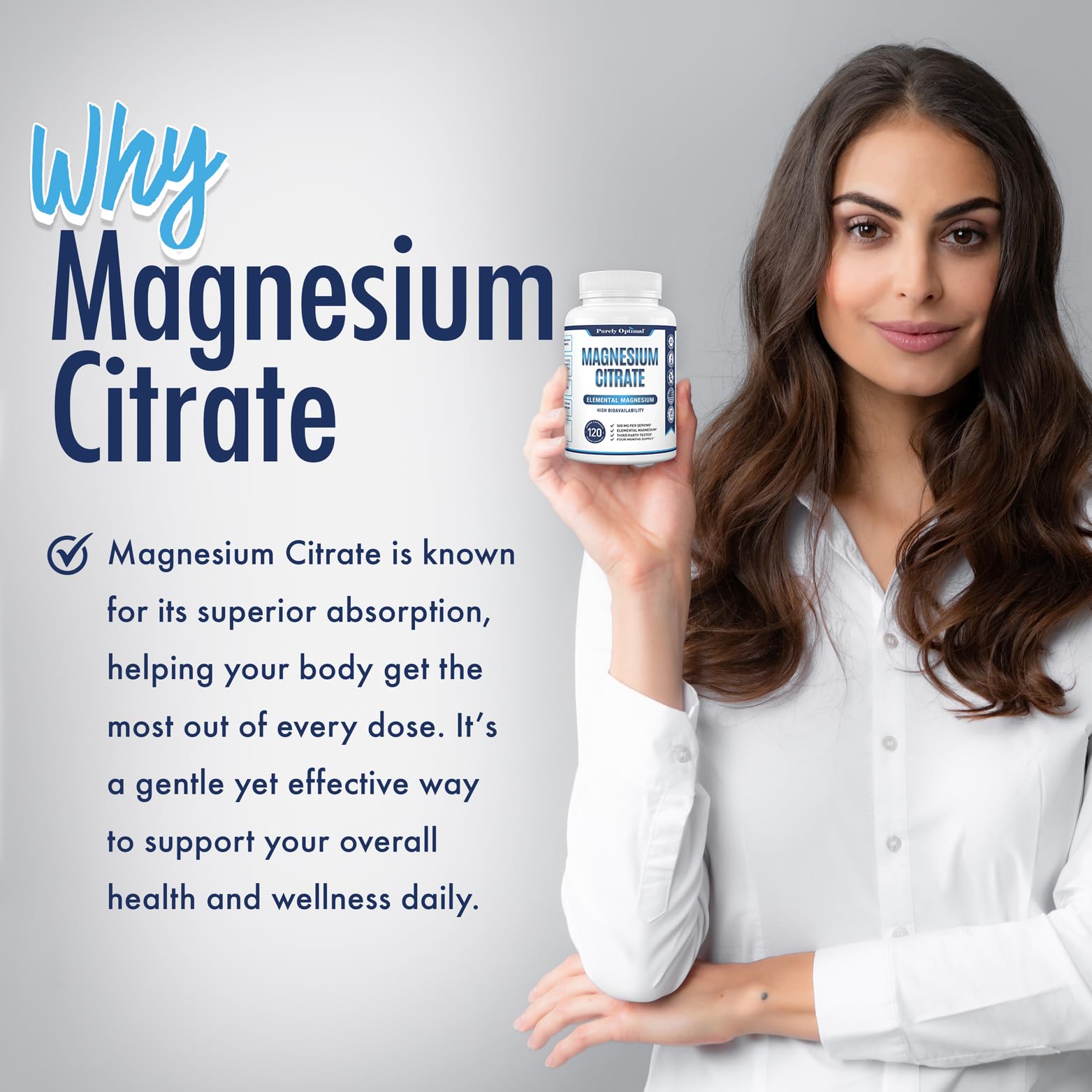 Glass of water with magnesium citrate capsule