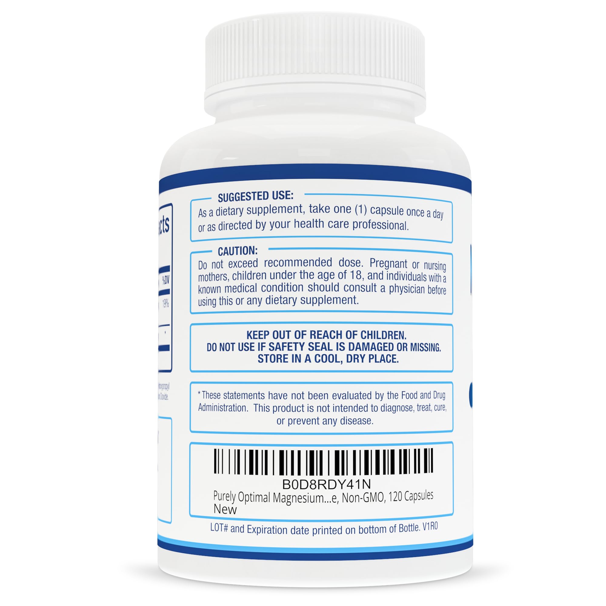 Purely Optimal bottle beside nightstand, ideal for bedtime relaxation