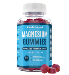 Front view of Purely Optimal Magnesium Citrate Gummies Cherry flavor