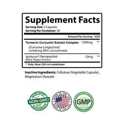 Close-up of PureNature Turmeric Curcumin capsules showing Turmeric Curcumin and BioPerine