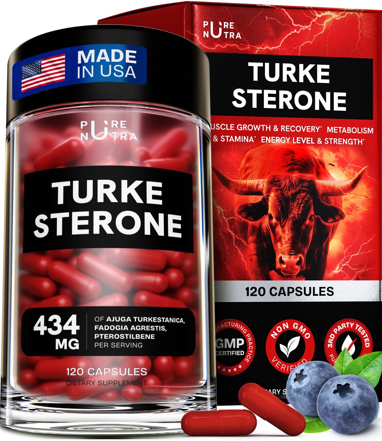 PureNutra Turkesterone bottle front view