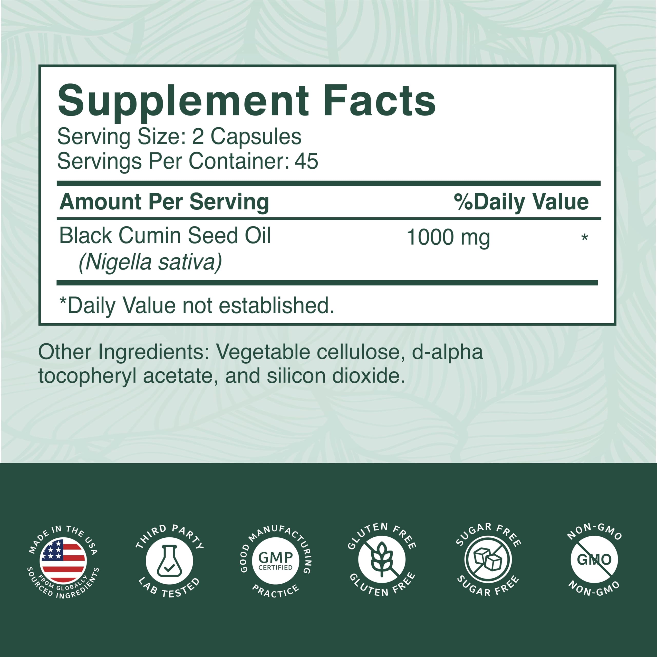Quality assurance seal for USA-made supplement