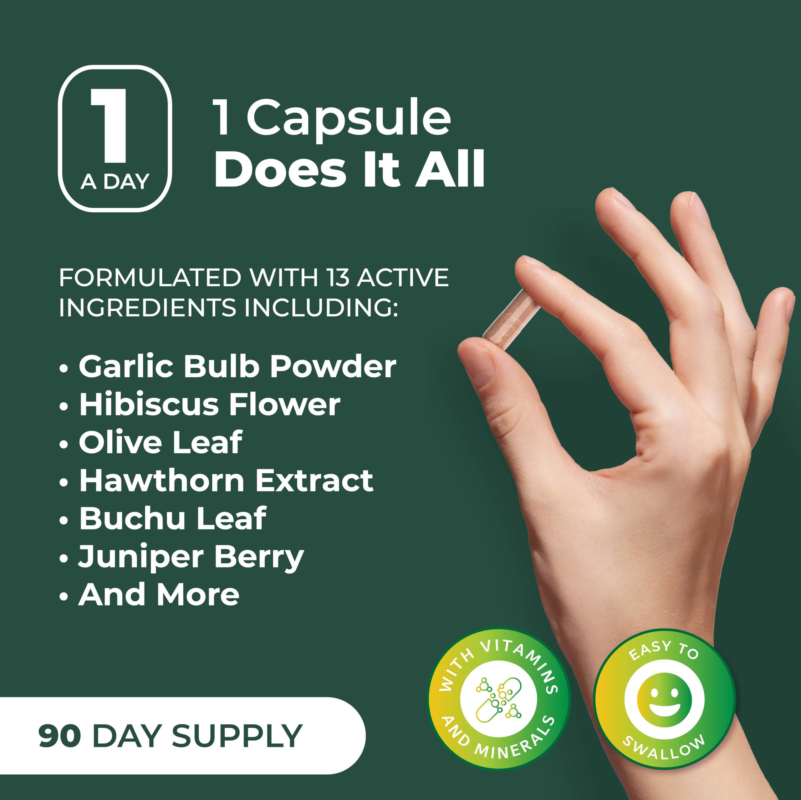 Bottle label highlighting nitric oxide support