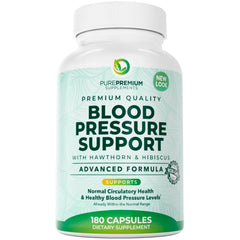 PurePremium Blood Pressure Supplements bottle with Hawthorn Berry and Hibiscus