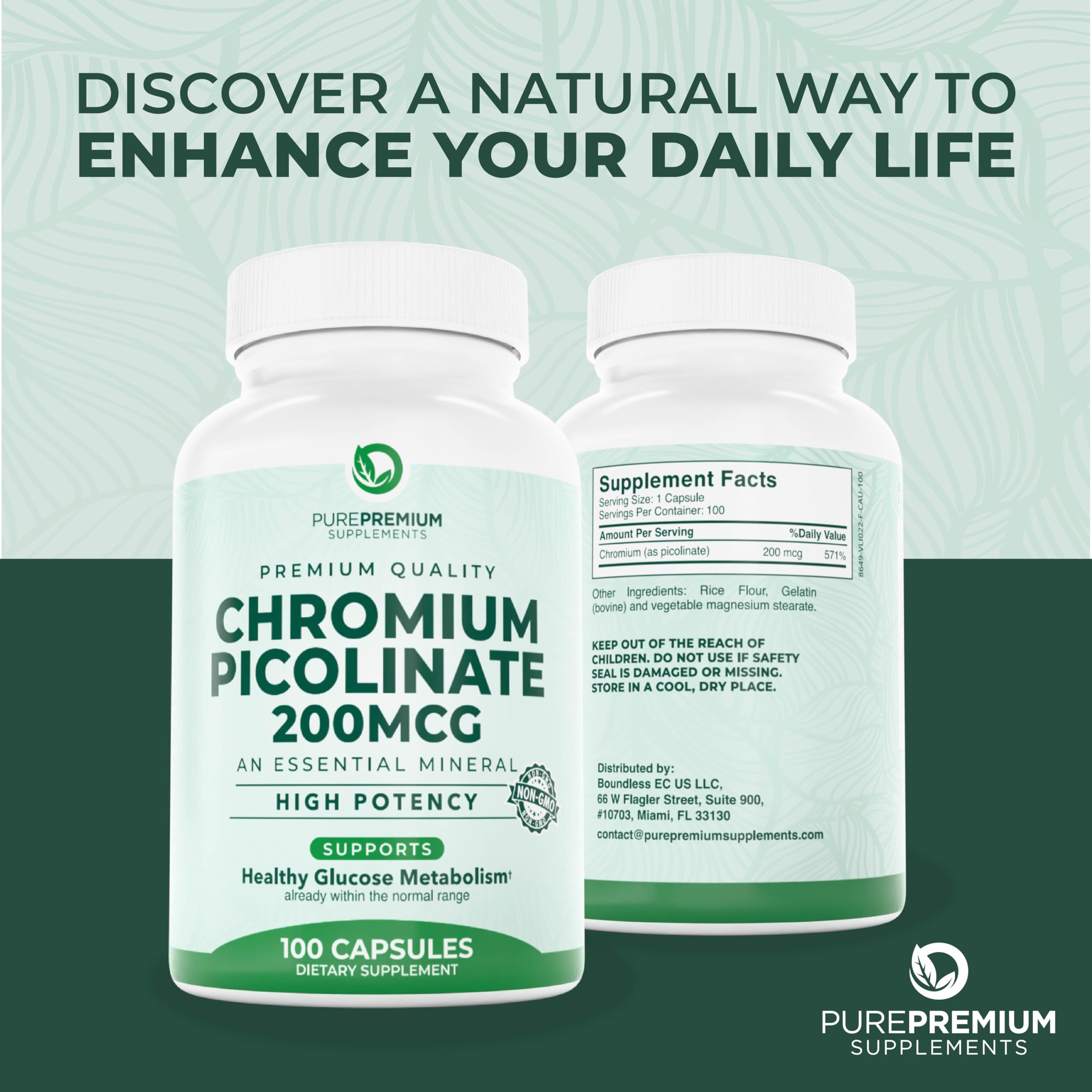 Lifestyle shot of PurePremium Chromium Picolinate on a kitchen counter