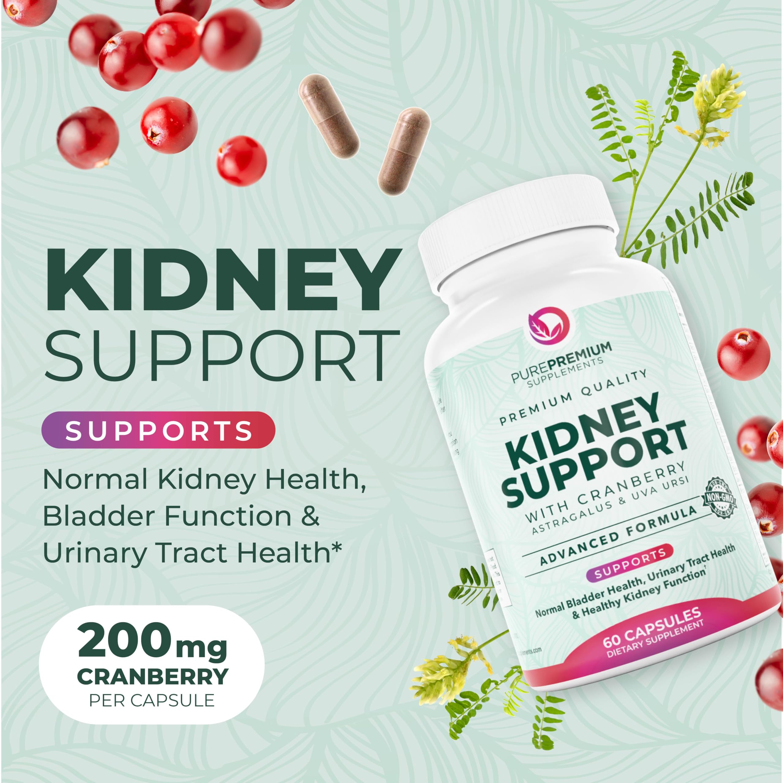 Close-up of cranberry extract capsules from PurePremium formula
