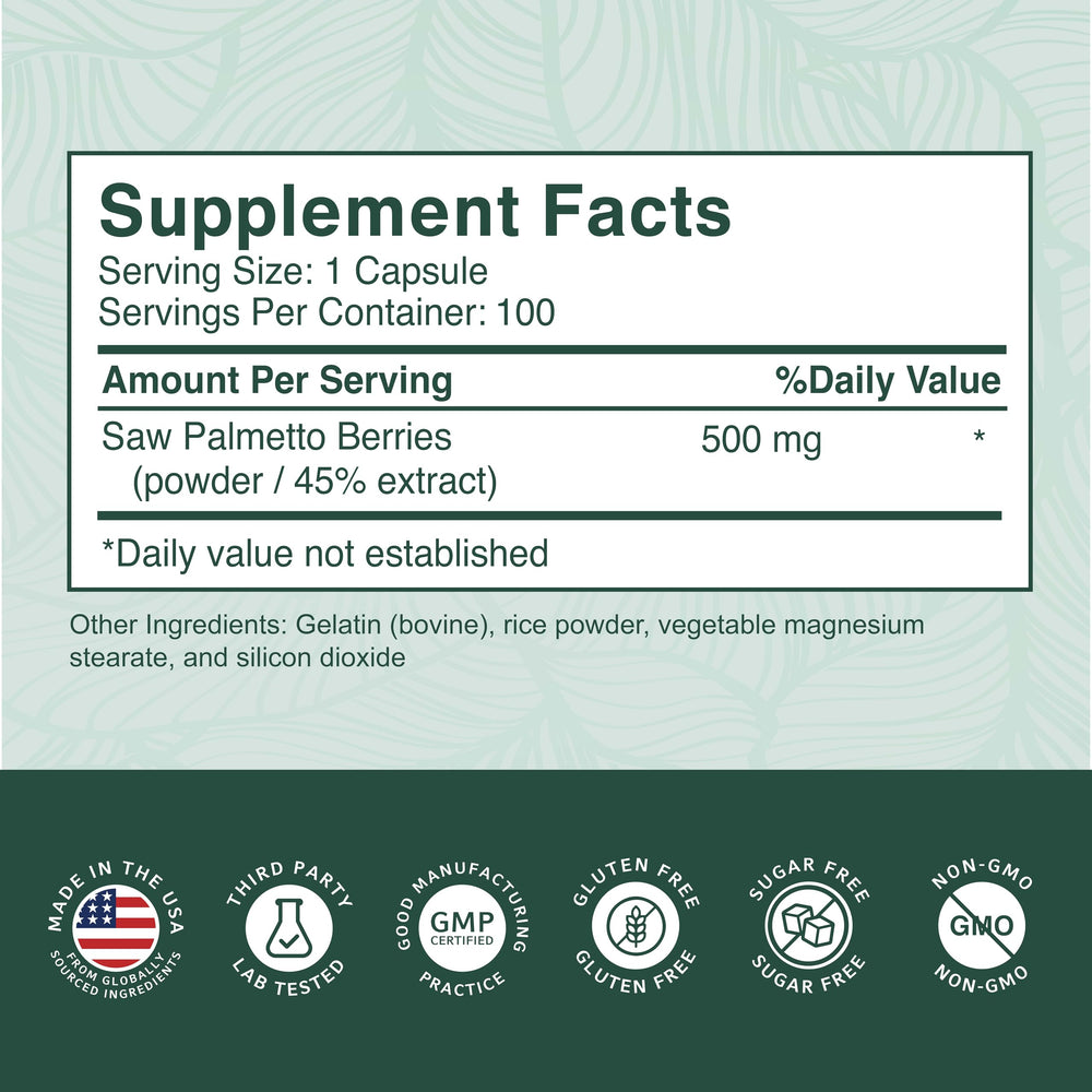 Ingredient list and label of PurePremium 500 mg capsules