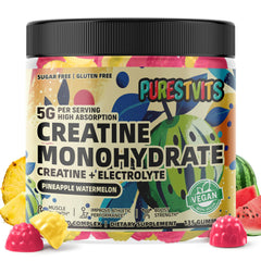 PURESTVITS Creatine Monohydrate Gummies bottle with 5g serving