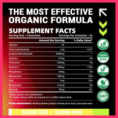 Three gummies per serving indicating 5g creatine monohydrate