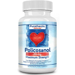 Purethentic Naturals Policosanol 20mg bottle front