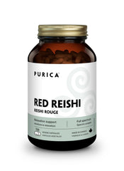 Front view of PURICA Red Reishi 120 count bottle