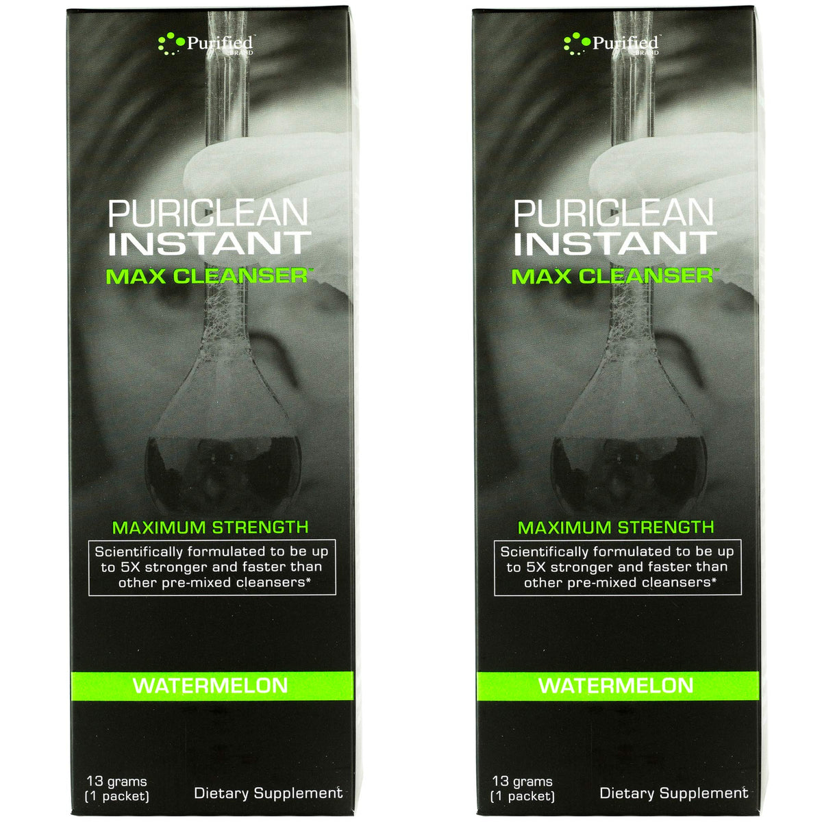 Puriclean Instant Max Cleanser powder with Watermelon flavor packaging