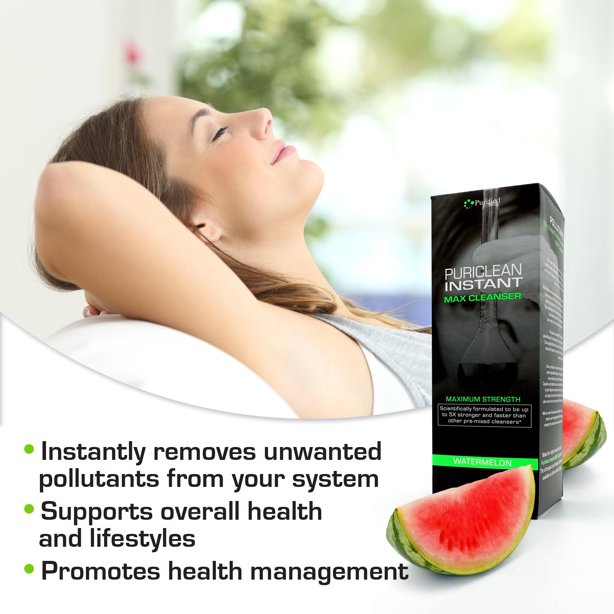 Detox cleanse concept image featuring Puriclean branding