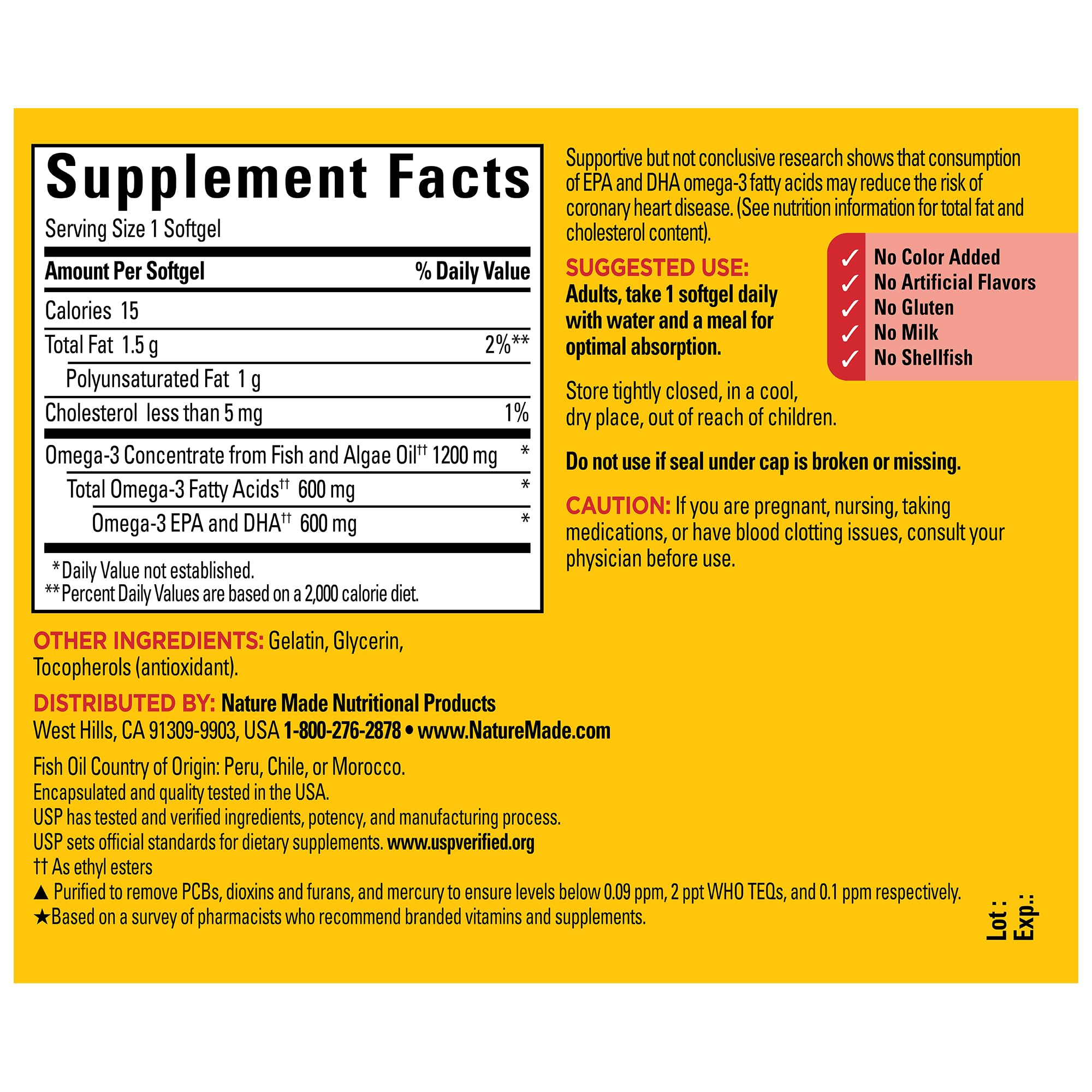 Purified omega-3 oil removing mercury and contaminants
