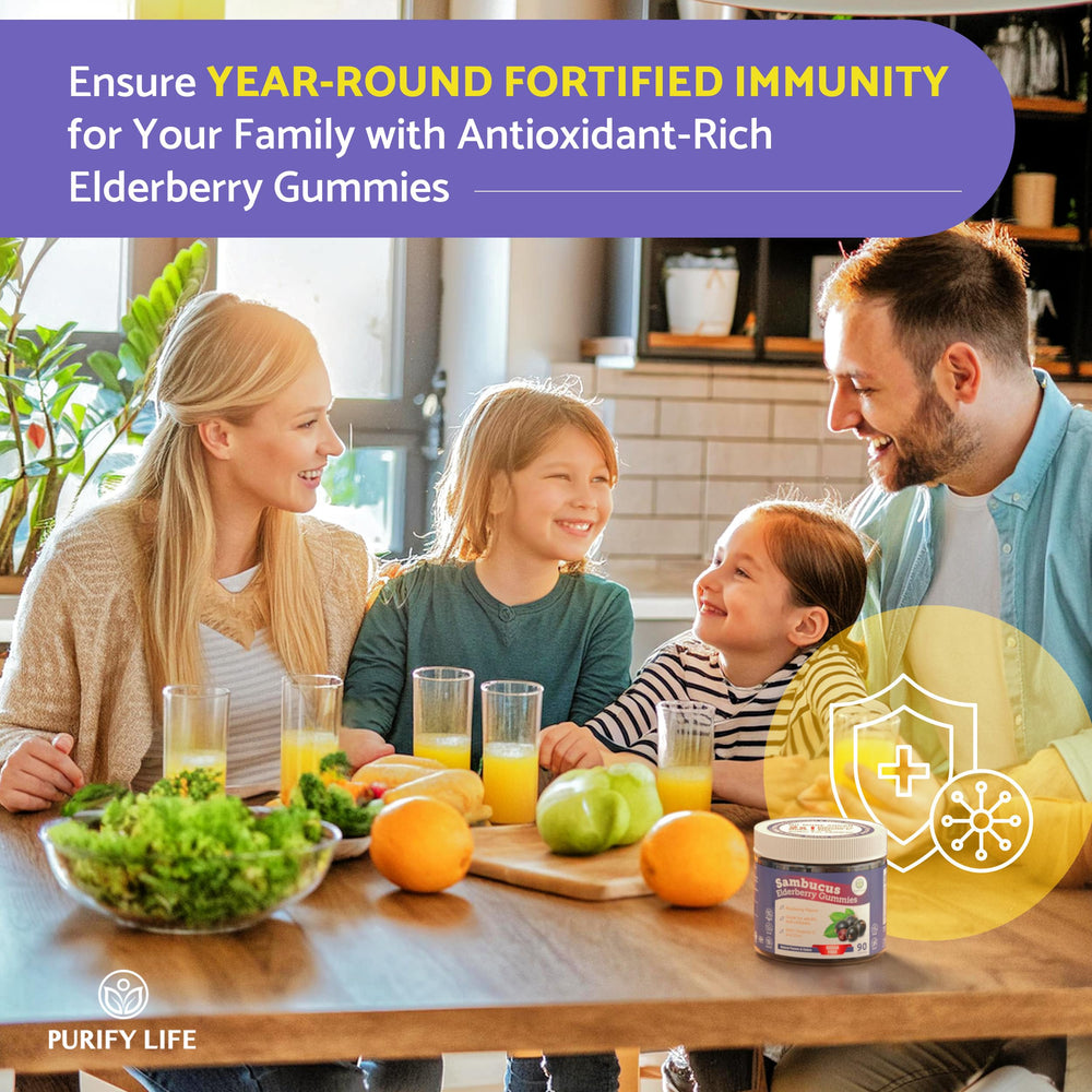 Nutrients highlighted: zinc and vitamin C in elderberry gummies
