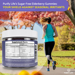 Vegan sugar-free elderberry gummies packaging