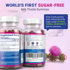 Blueberry-Raz flavored vegan milk thistle gummies