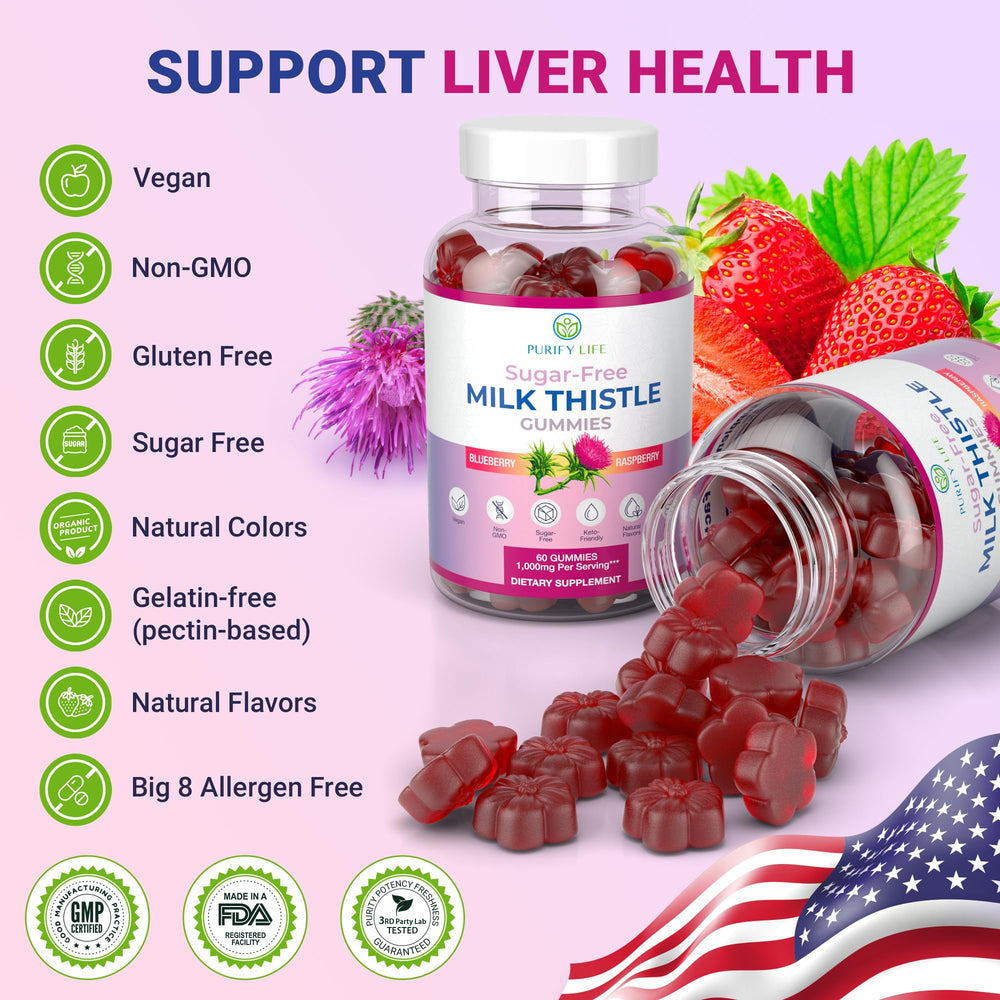 Nutrition label showing 100 mg 10:1 milk thistle extract per serving