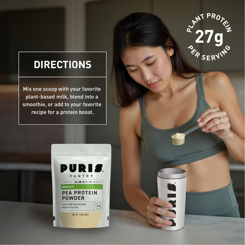 PURIS Organic Pea Protein Powder used in baking to boost protein in recipes.