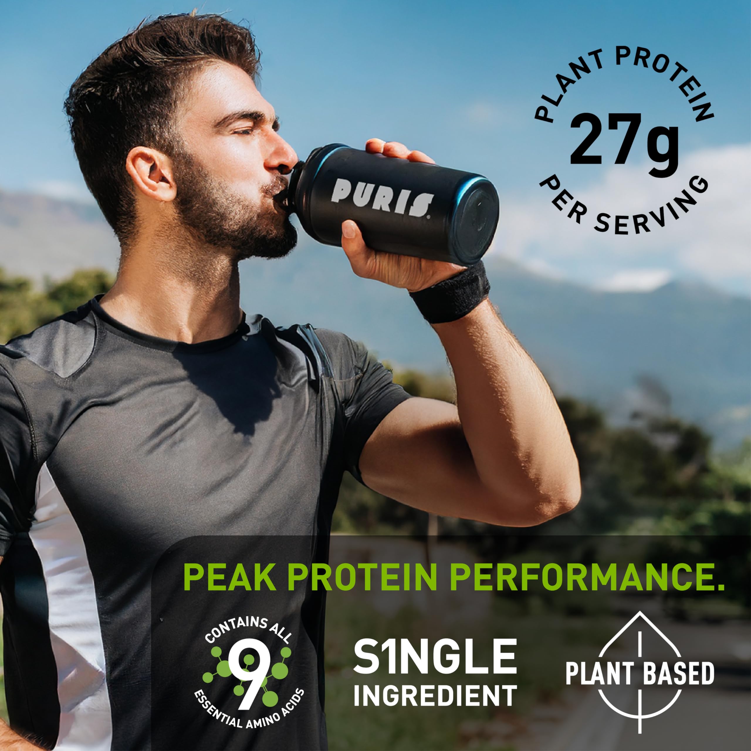 PURIS Pea Protein Powder North American sourced label emphasizes traceable ingredients.