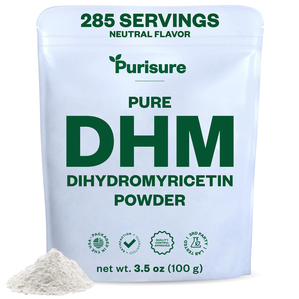 Purisure Dihydromyricetin Powder bottle front promotes daily wellness