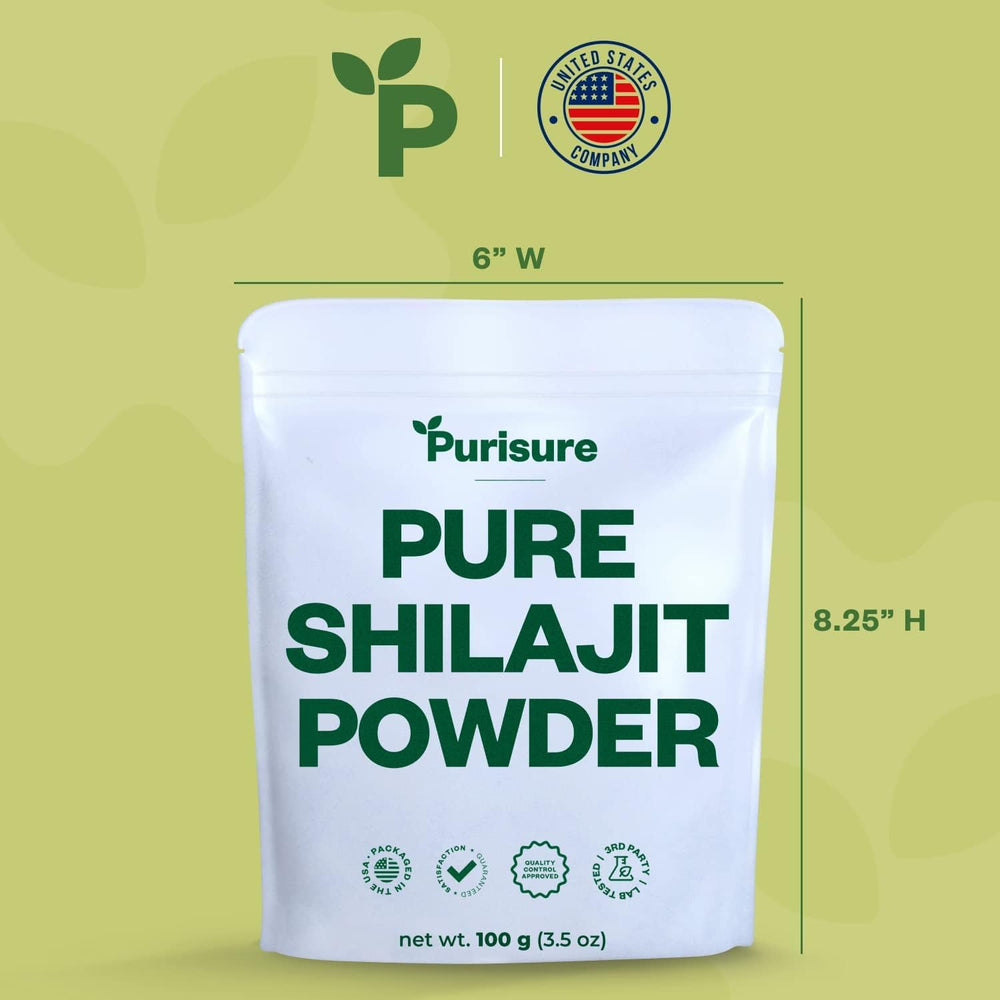 Health benefits graphic for Purisure Shilajit Powder