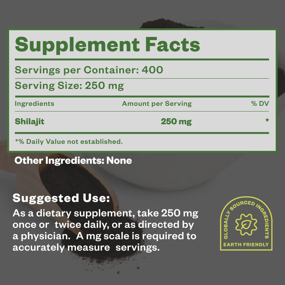 Purusure Shilajit powder scoop for easy daily dosing.