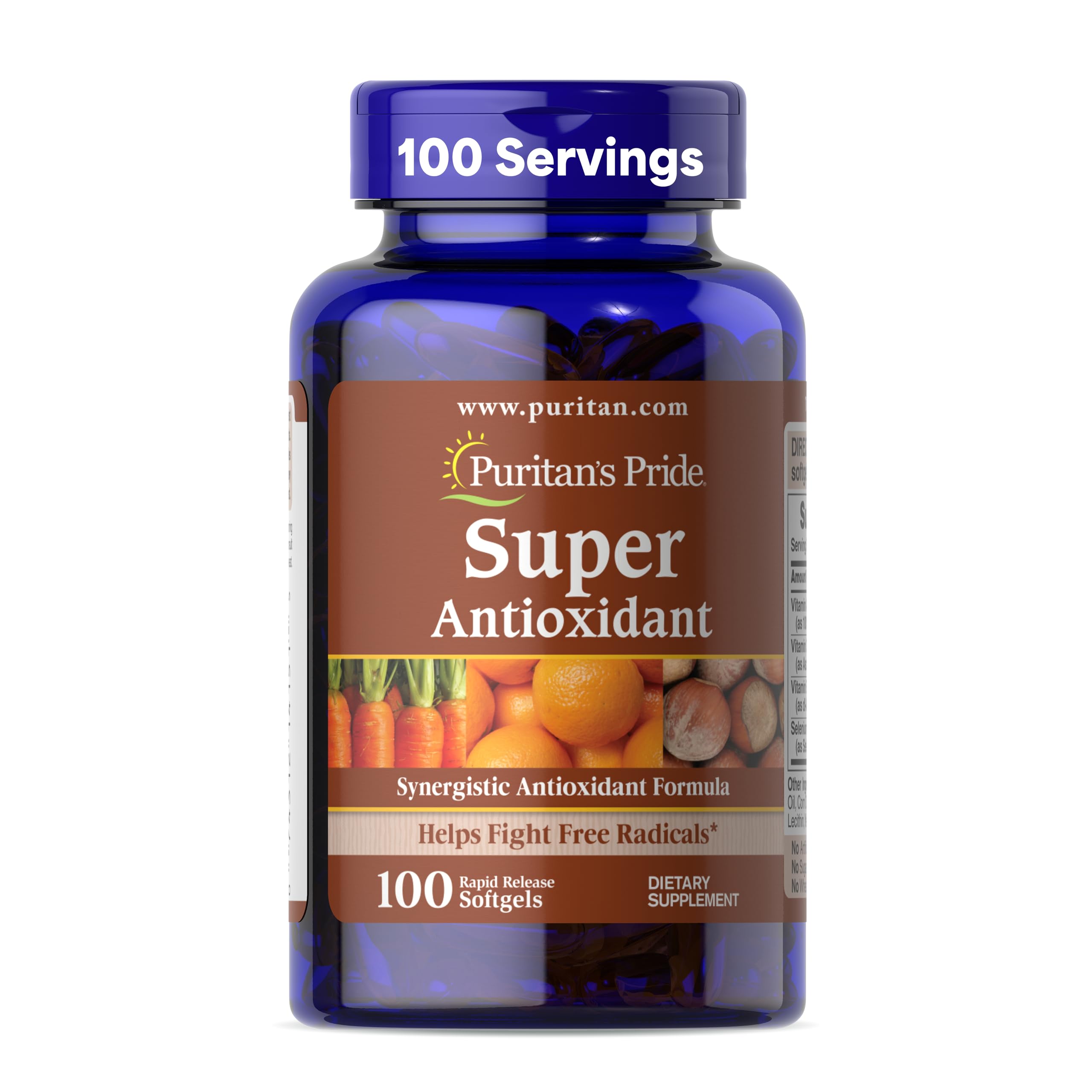 Bottle of Puritan's Pride Premium Super Antioxidant Formula