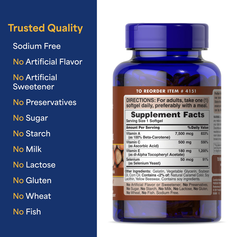 Front packaging showing 3 month supply of Puritan's Pride formula