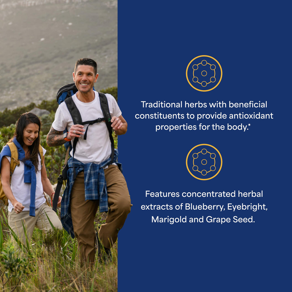 Close-up of Puritan's Pride Blueberry Eyebright Complex caplets