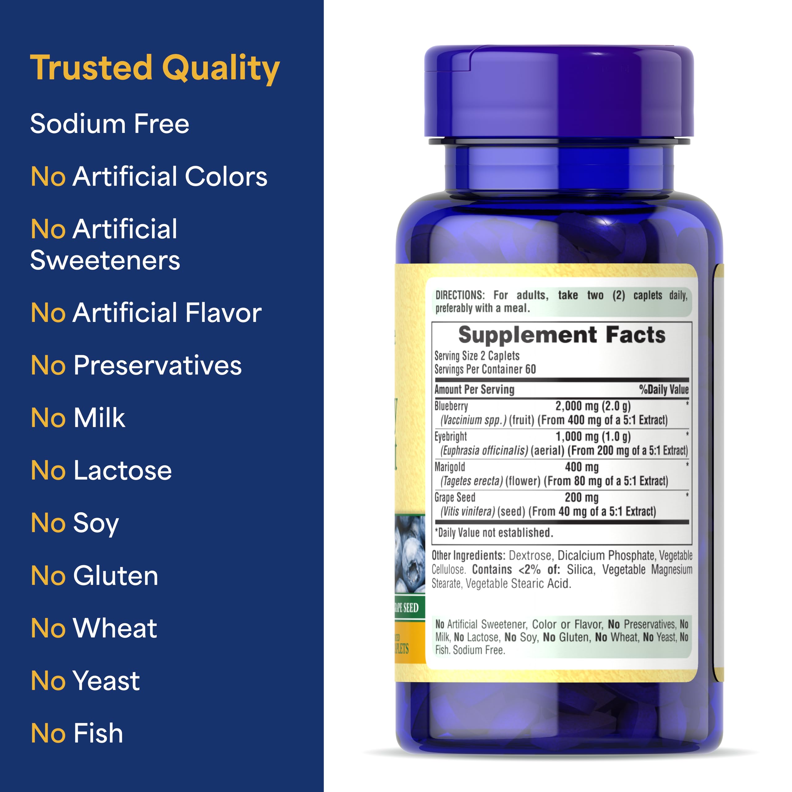 Ingredient highlights for Puritan's Pride Blueberry Eyebright Complex