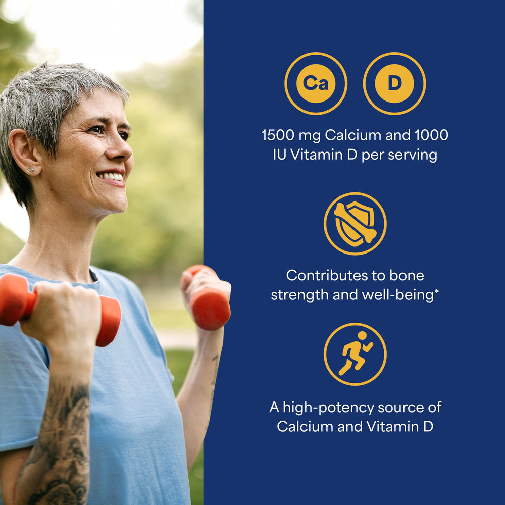 Puritan's Pride Calcium 1500 mg + Vitamin D3 bottle