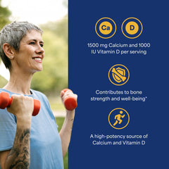 Puritan's Pride Calcium 1500 mg + Vitamin D3 bottle
