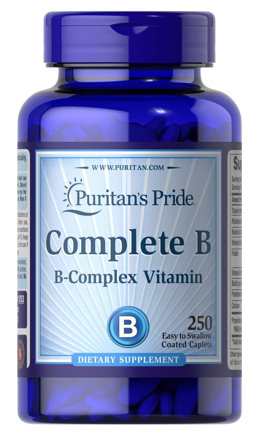 Puritan's Pride Complete B Vitamin B Complex bottle and label
