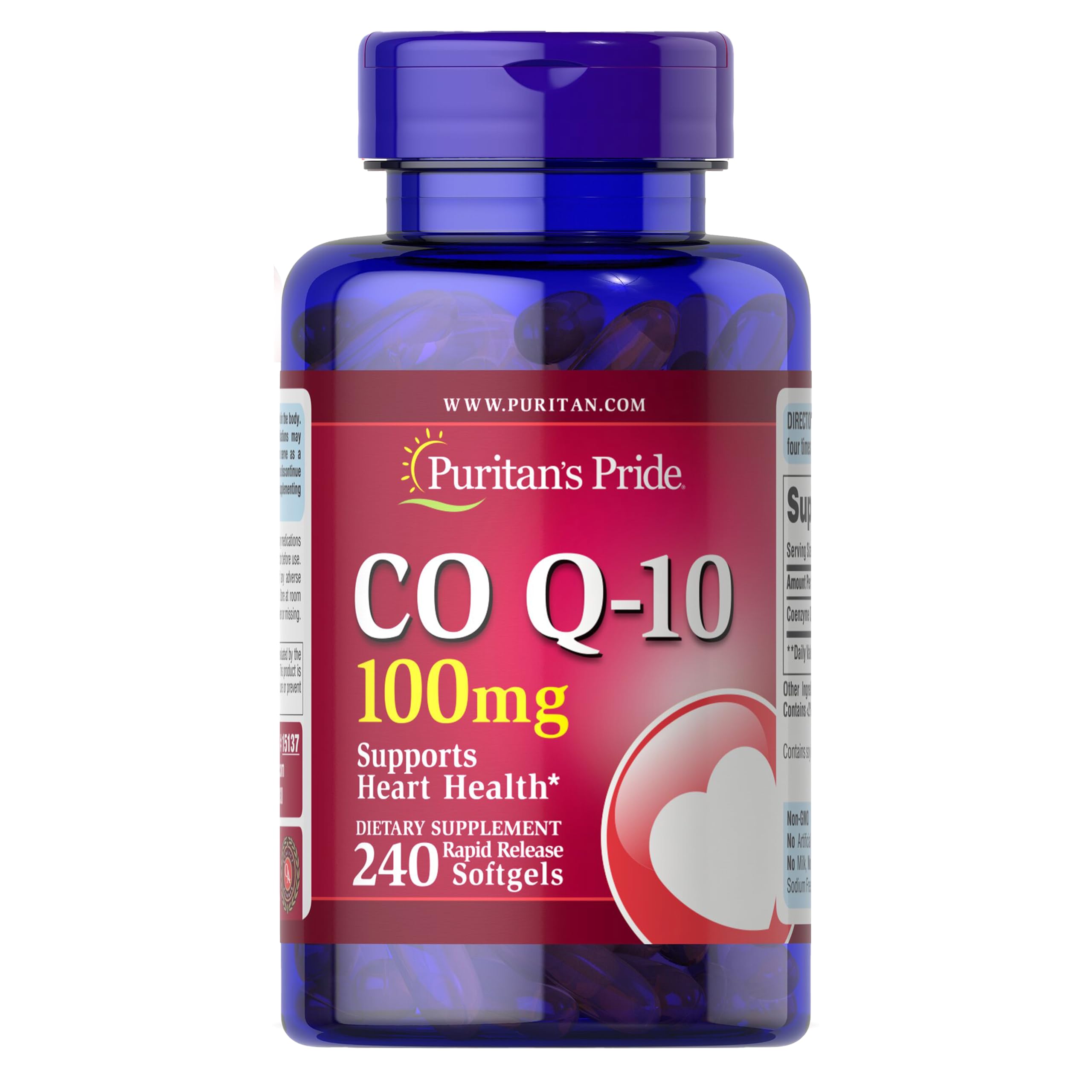Puritan's Pride Q-Sorb CoQ-10 100mg bottle label