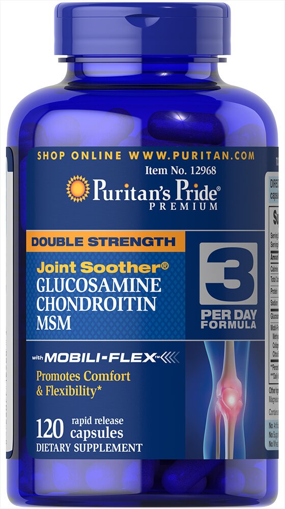 Puritan's Pride Glucosamine, Chondroitin & MSM-3 Per Day Formula bottle - discontinued