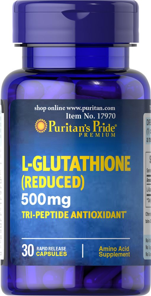 Bottle of Puritan's Pride L-Glutathione 500 mg - 30 capsules