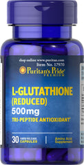 Bottle of Puritan's Pride L-Glutathione 500 mg - 30 capsules