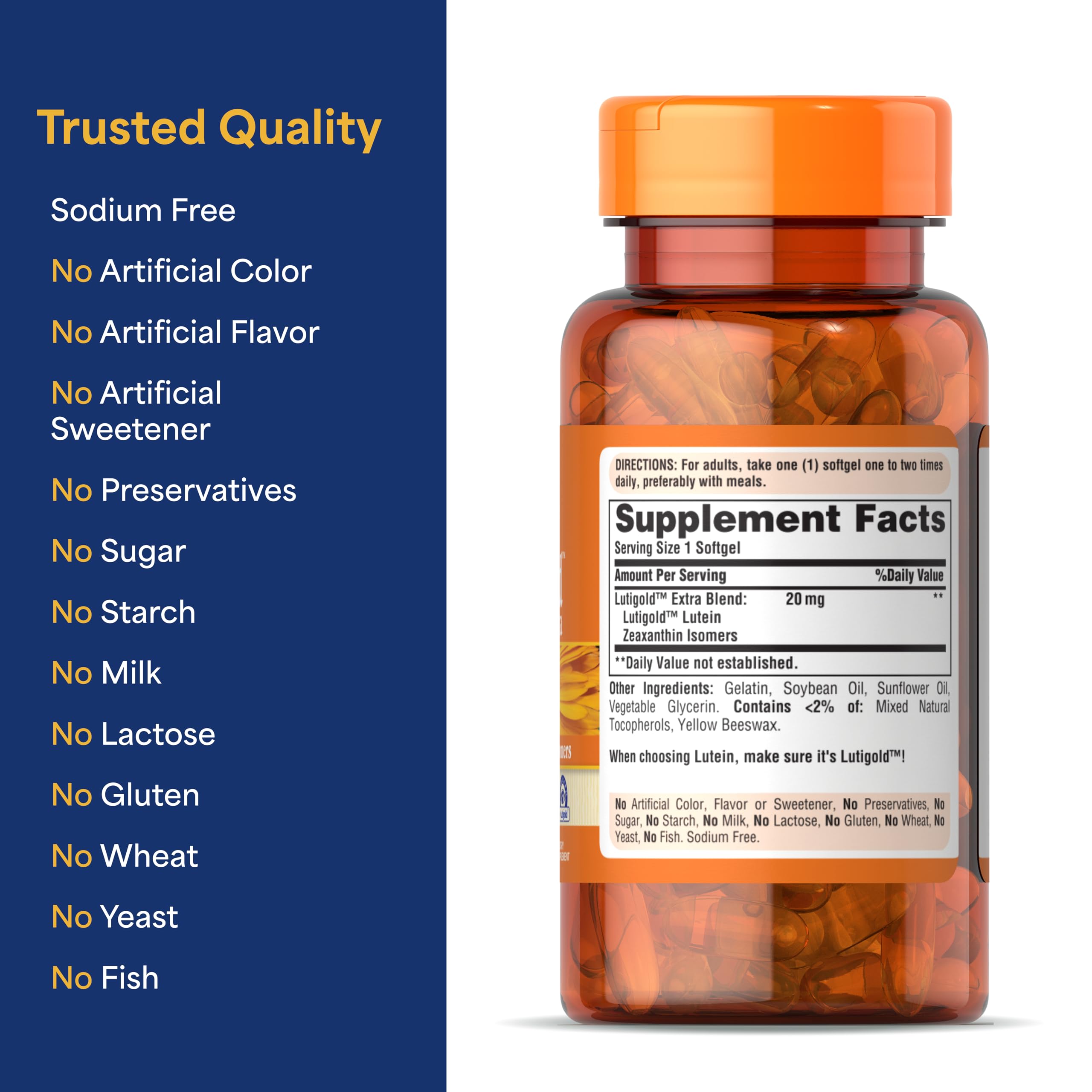 Product showing blue light filtering for eye protection