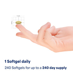 Softgels close-up of Puritan's Pride Lutigold Lutein 40 mg