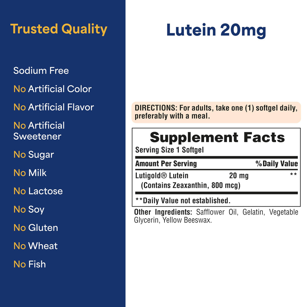 Eye health infographic showing lutein and zeaxanthin benefits