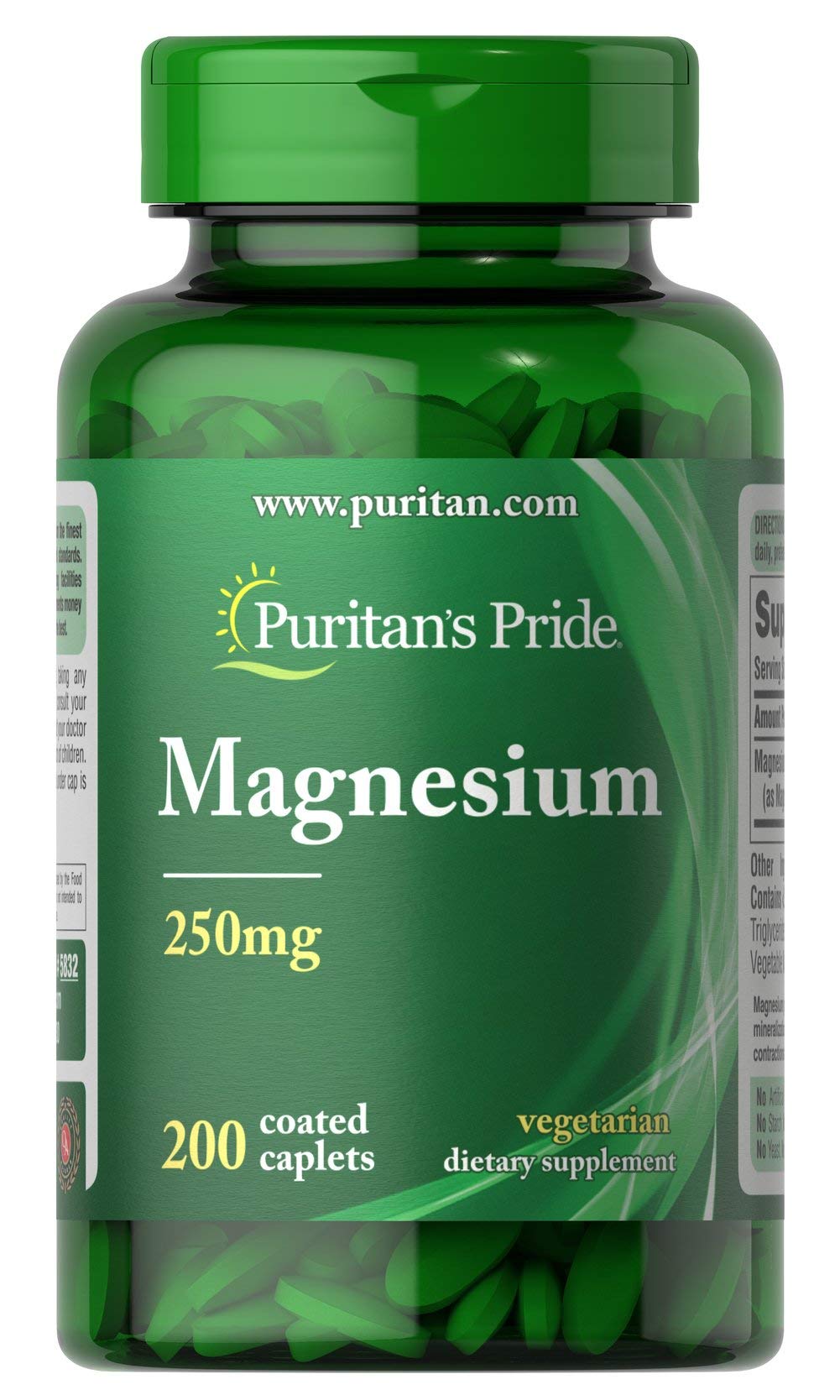 Puritan's Pride Magnesium 250 mg supplement bottle