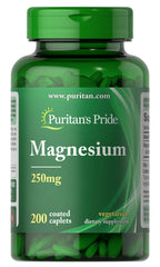 Puritan's Pride Magnesium 250 mg supplement bottle