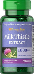Milk Thistle 1000mg 4:1 extract (Silymarin) bottle image on white background