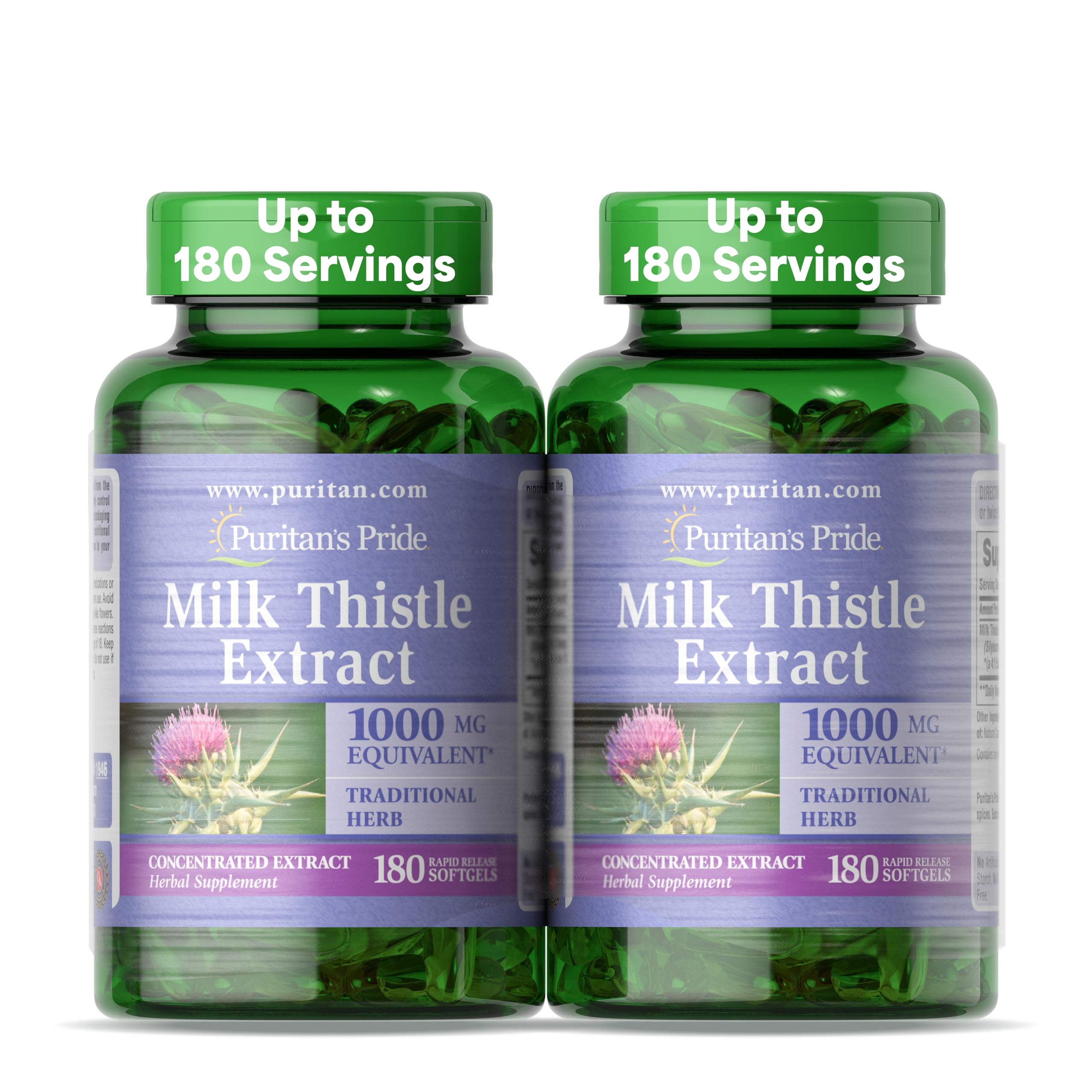 Puritan's Pride Milk Thistle 4:1 extract bottle and label