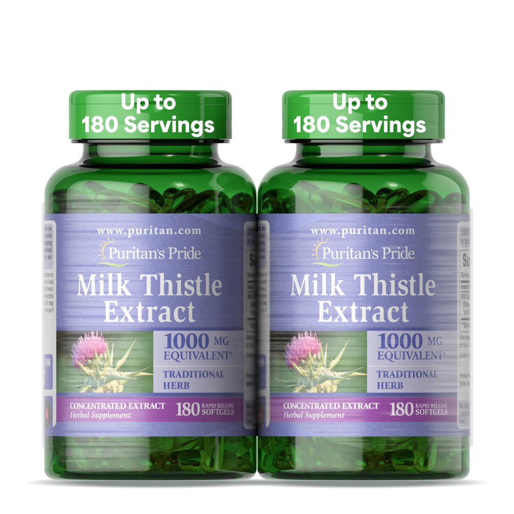 Puritan's Pride Milk Thistle 4:1 extract bottle and label